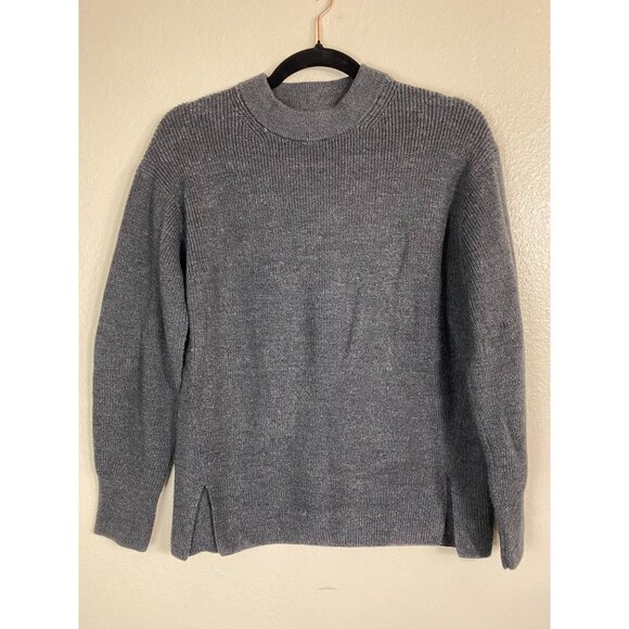 Lululemon Merino Wool Blend Crewneck Sweater size 4 Gray Ribbed Knit Pullover - Picture 13 of 16